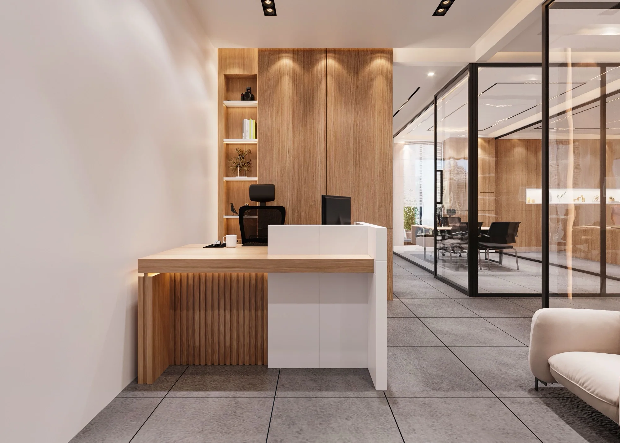 Representative modern institutional reception interior